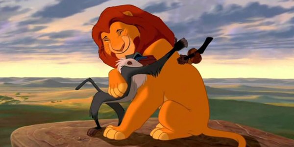 simba hugging rafiki