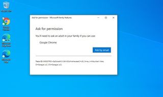 Chrome Browser blocked by Microsoft family settings