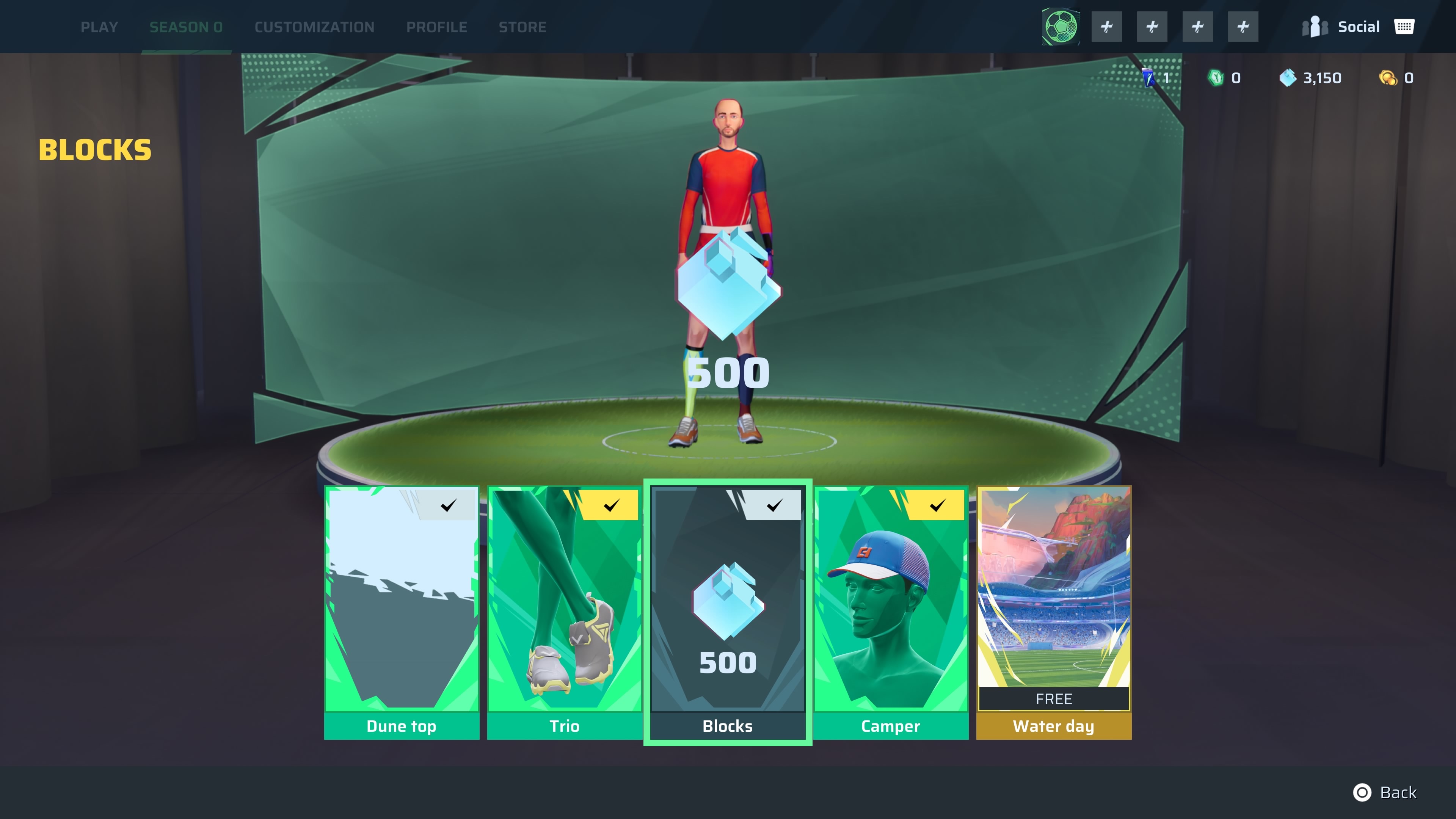 A set of unlockables from the Pre-Season chapter in Rematch