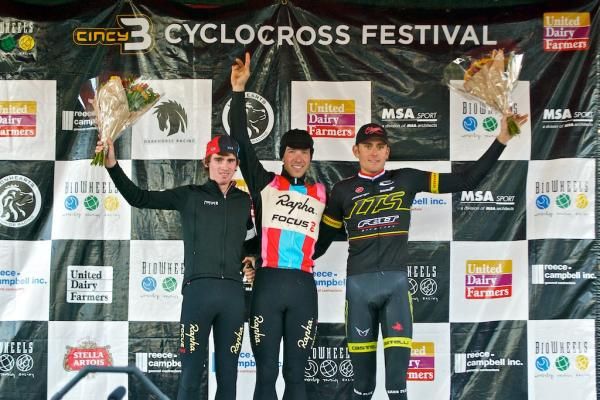 Powers, Trebon and McDonald on the elite men's podium.