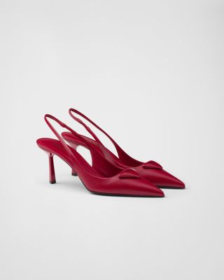 Prada, Saffiano Patent Slingback Pumps