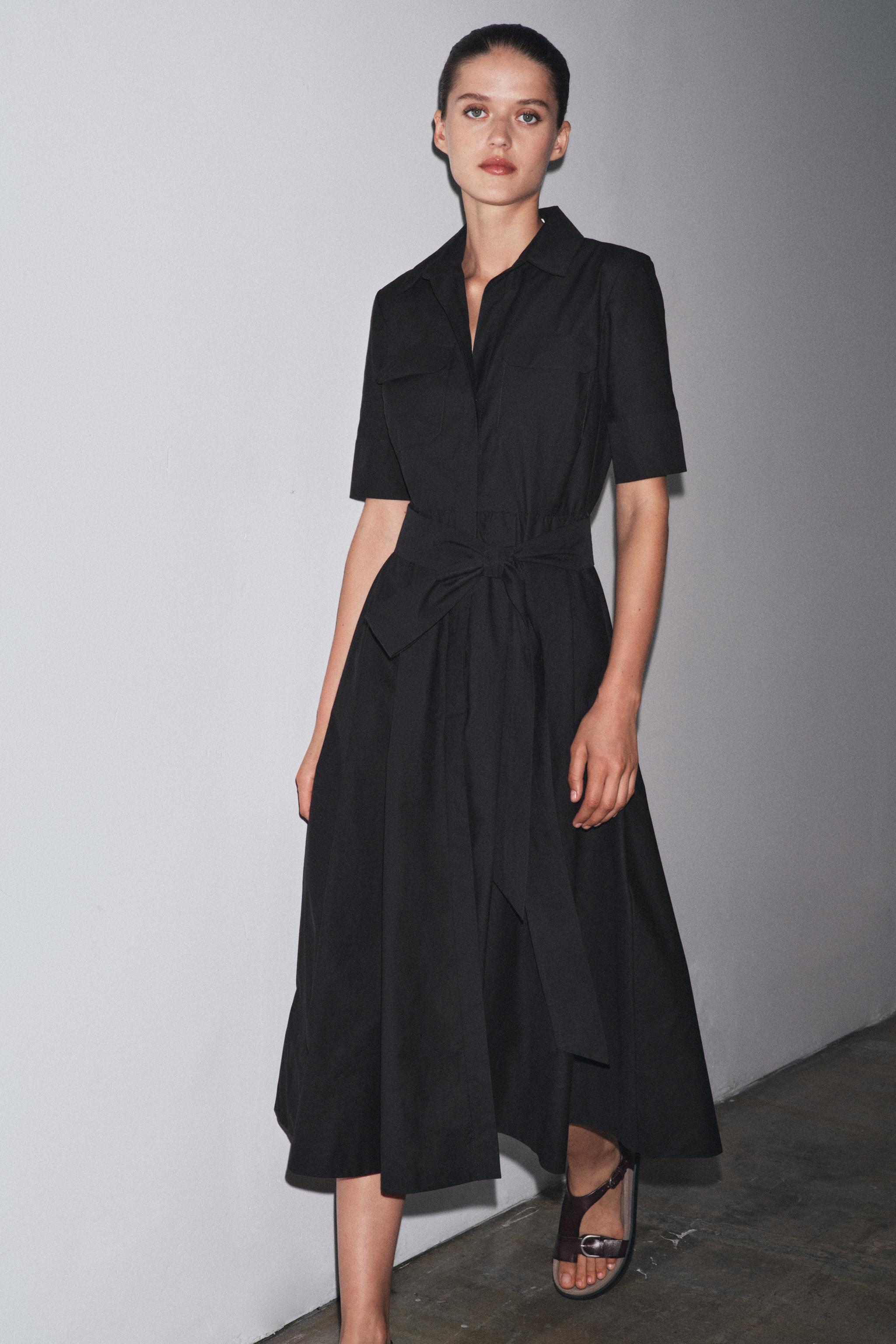 Zw Collection Poplin Midi Dress