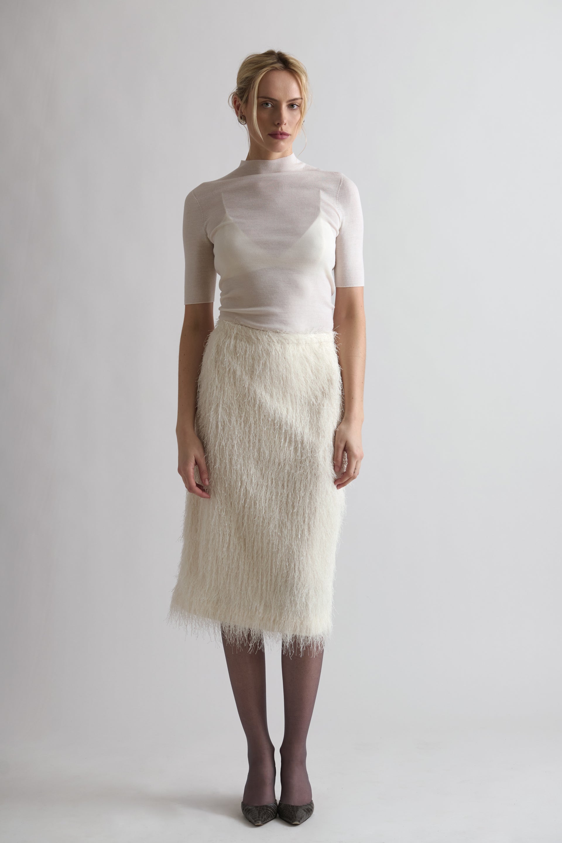 Romee Fringe Skirt White - Xs