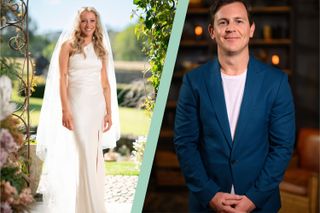 a split template showing MAFS Australia bride Lyndall and groom Josh