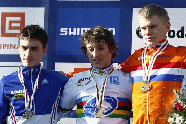 The junior men's podium