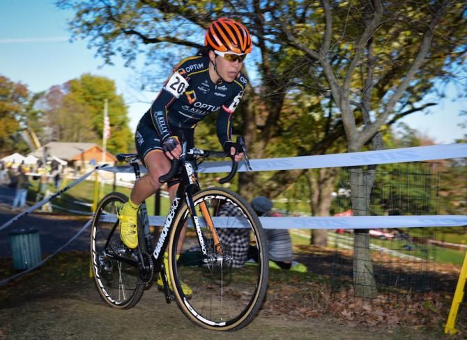 Crystal Anthony (Optum Pro Team) racing with one lap to go