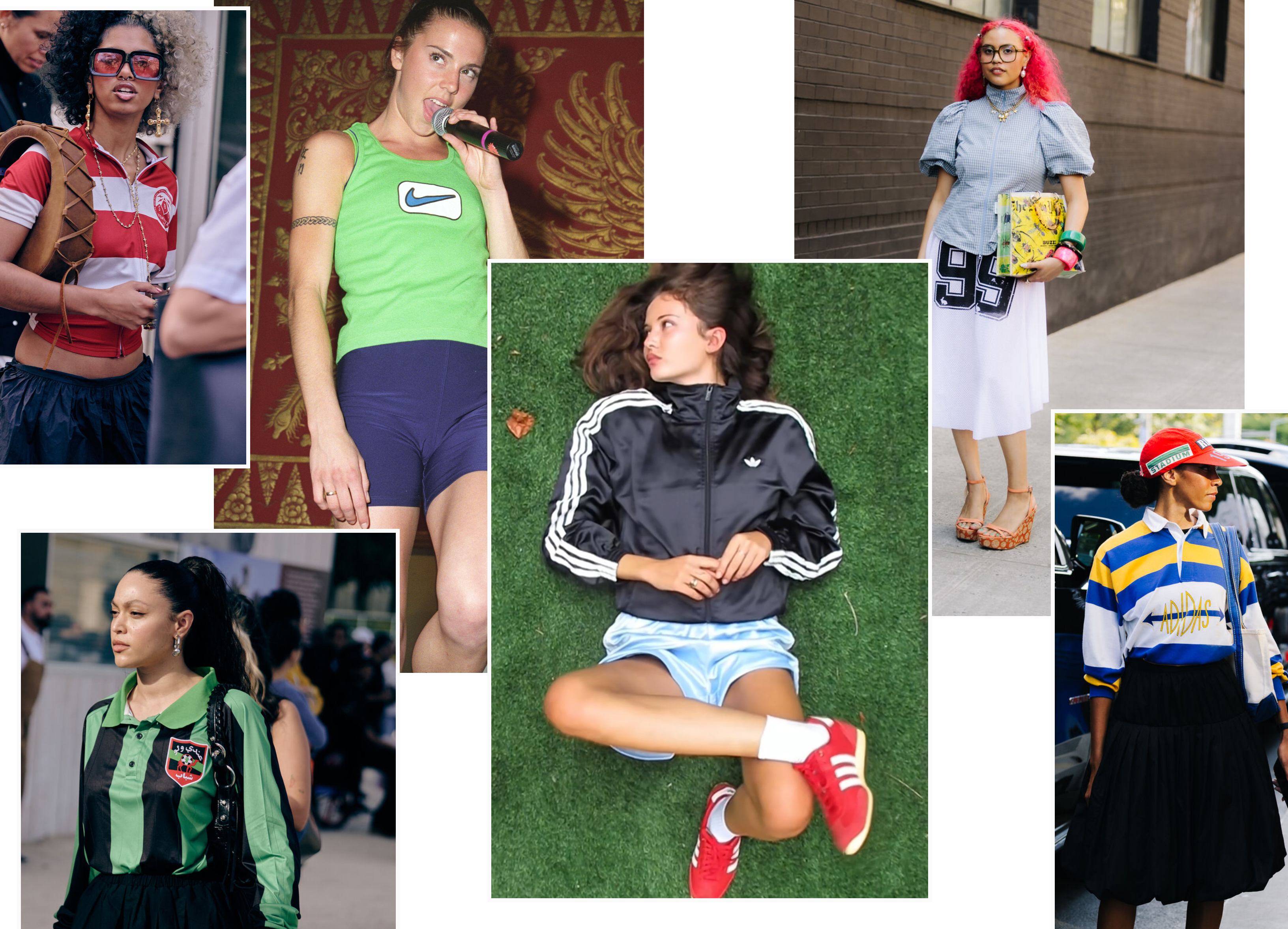 an image collage of the old-soul vintage sportswear gen z fashion trend