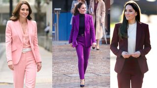 Kate Middleton in three different suits