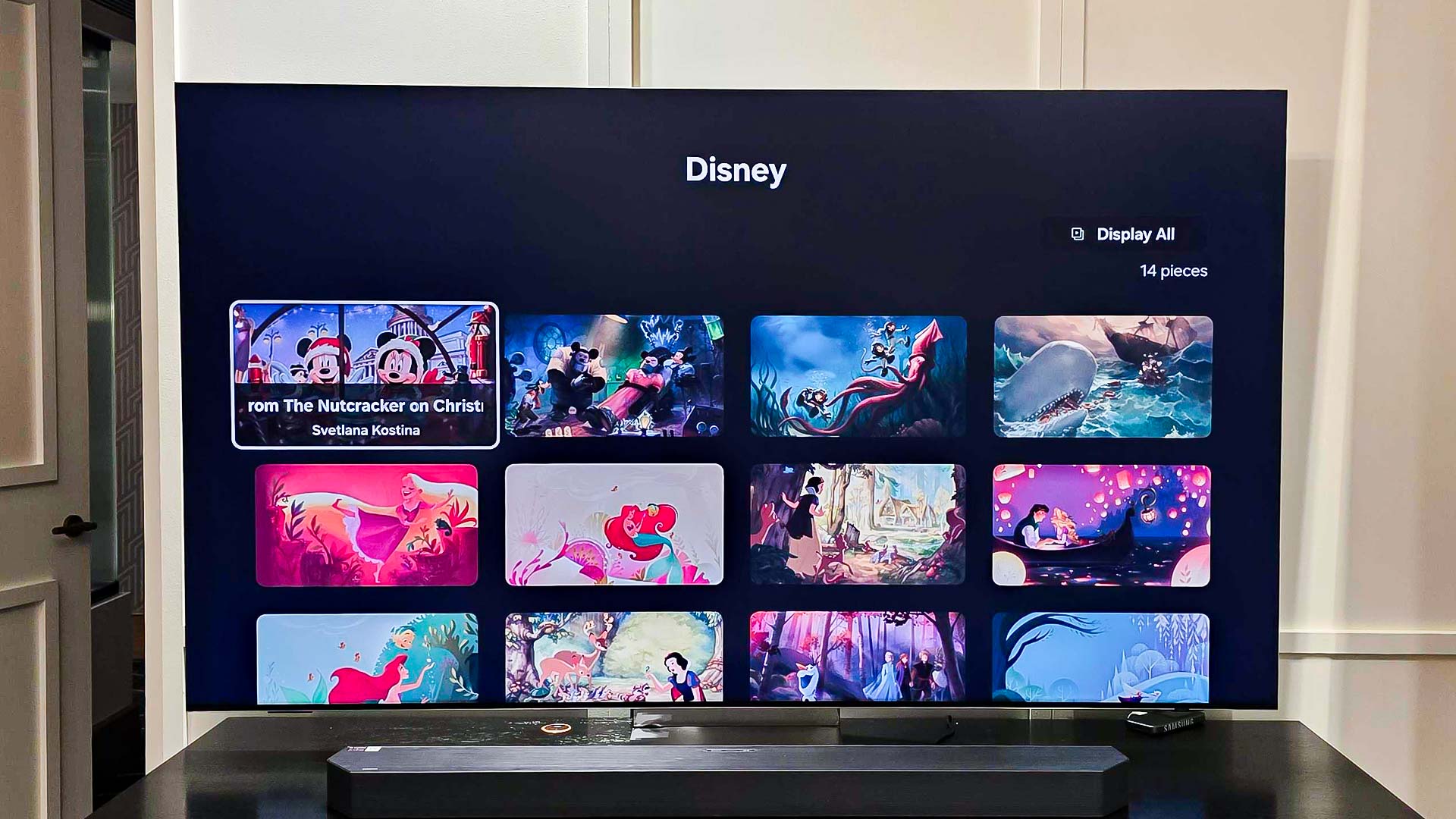 Disney content available on the Samsung QN990F TV.