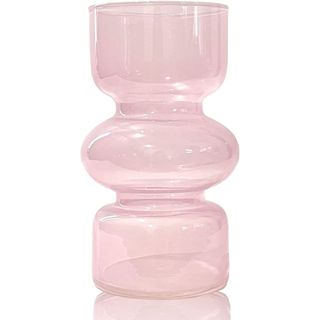 BLOFLO Pink Transparent Glass Hydroponic Vase