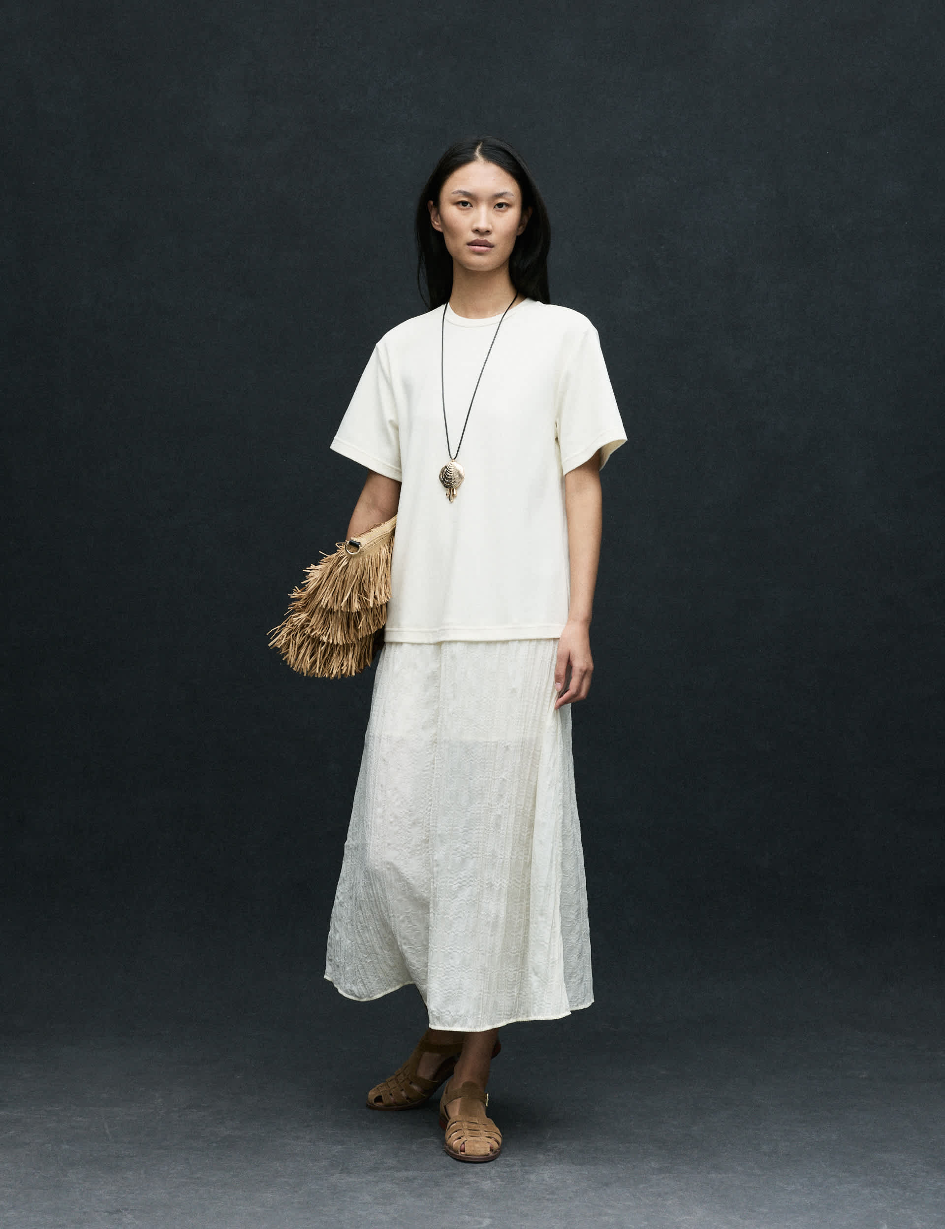 Cotton Rich Sheer Panel T-Shirt Dress