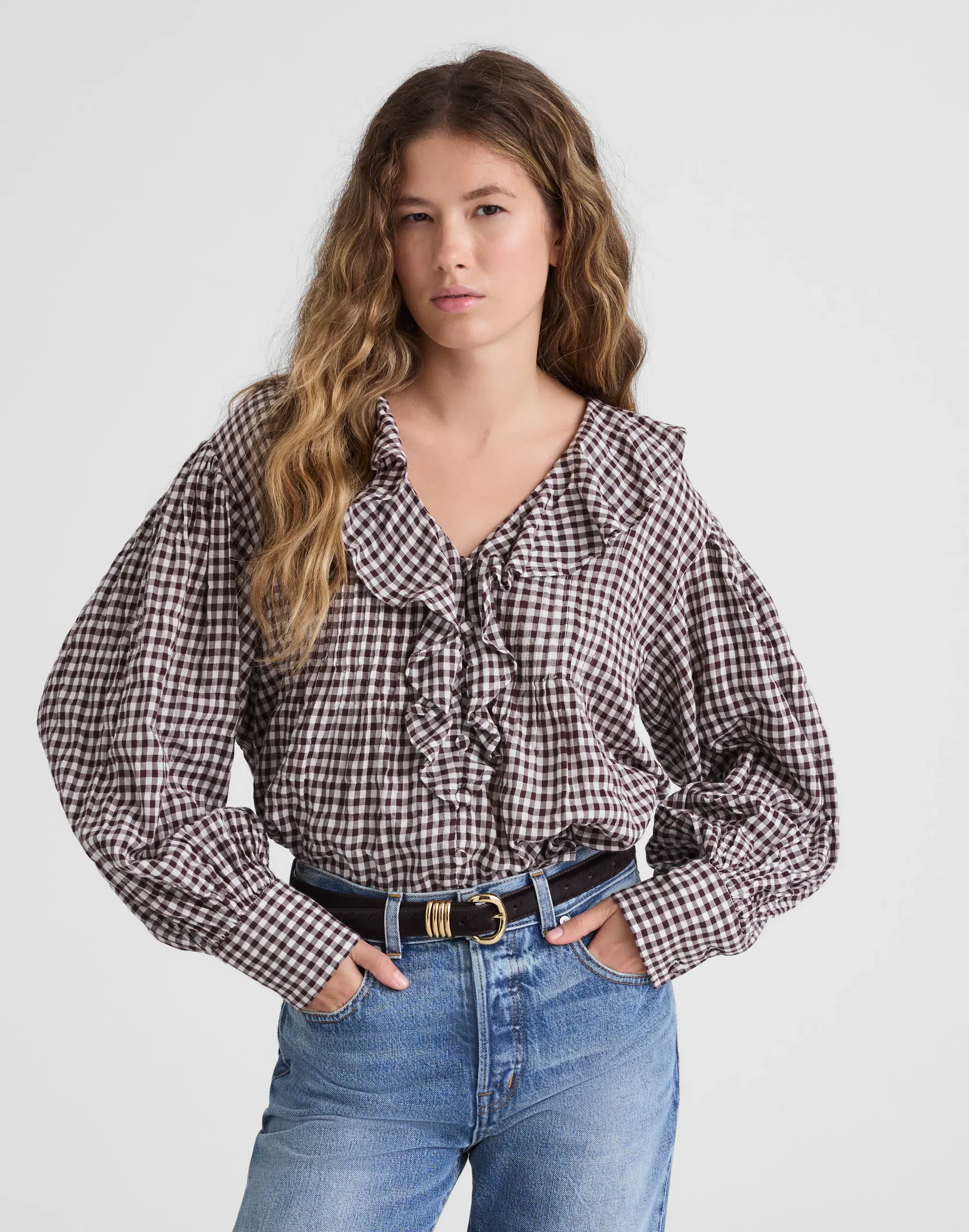 Ruffled Pintuck Top