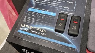 Team Group's Expert P35S portable SSD seen at Computex 2025.