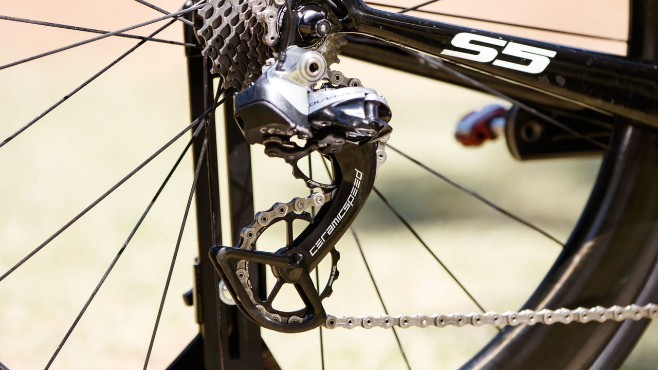 CeramicSpeed's ultra-fast, and ultra-expensive pulley wheels as used by Nathan Haas of DimensionData. We did a full feature on the Australian's bike just a few days ago