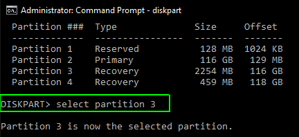 mount partition windows 10 diskpart