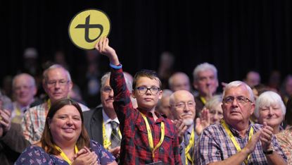 Delegates clap during the Scottish National Party (SNP) annual conference in Glasgow last year
