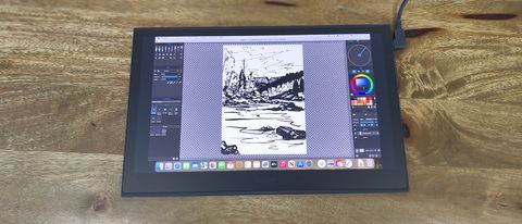 Wacom Movink review; a small pen display on a wooden table