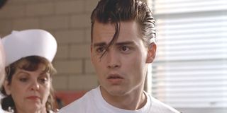 Johnny Depp getting a shot in Cry-Baby