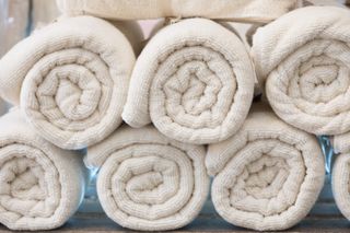 Rolled up towels
