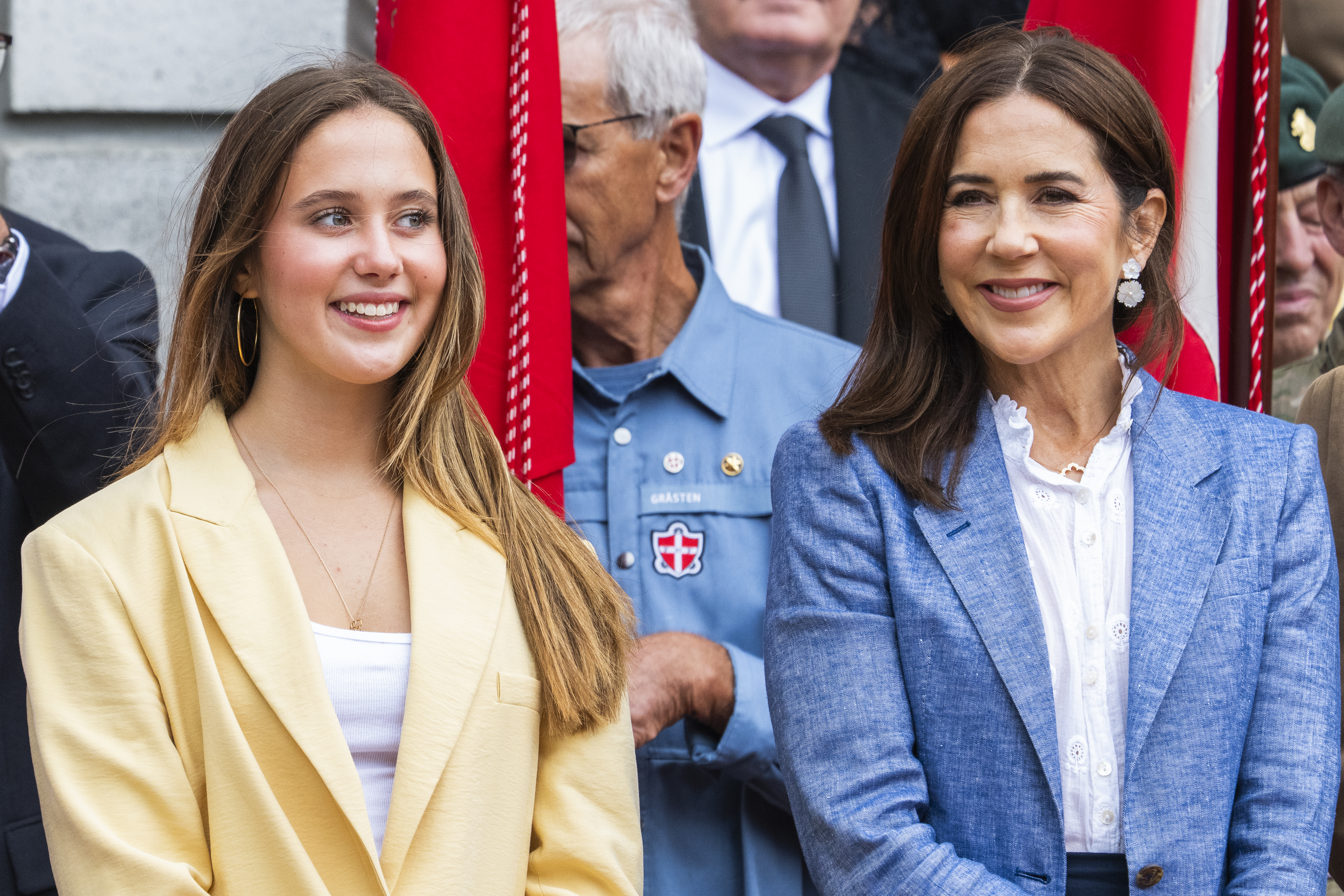 Queen Mary and Princess Josephine wearing blazers