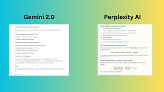 Gemini vs Perplexity screenshot