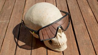 Melon Kingpin sunglasses on a skull