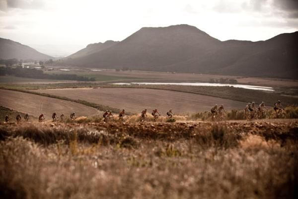 Riders during stage six