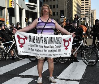 Transgender protestor in Ontario