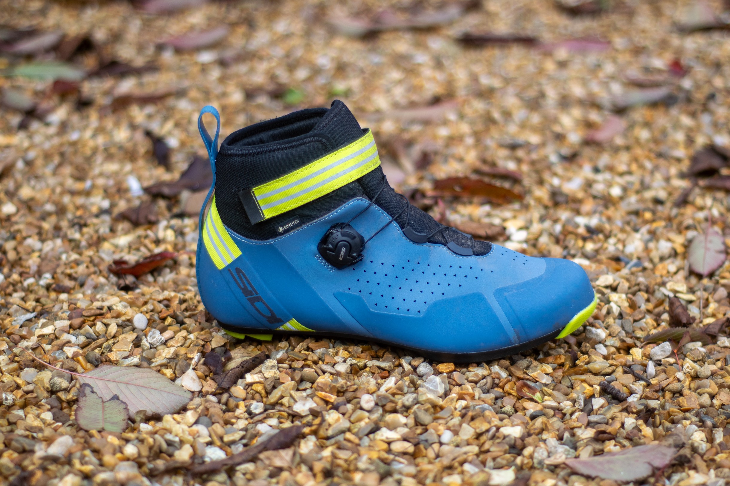 A Sidi Nix winter boot on some gravel