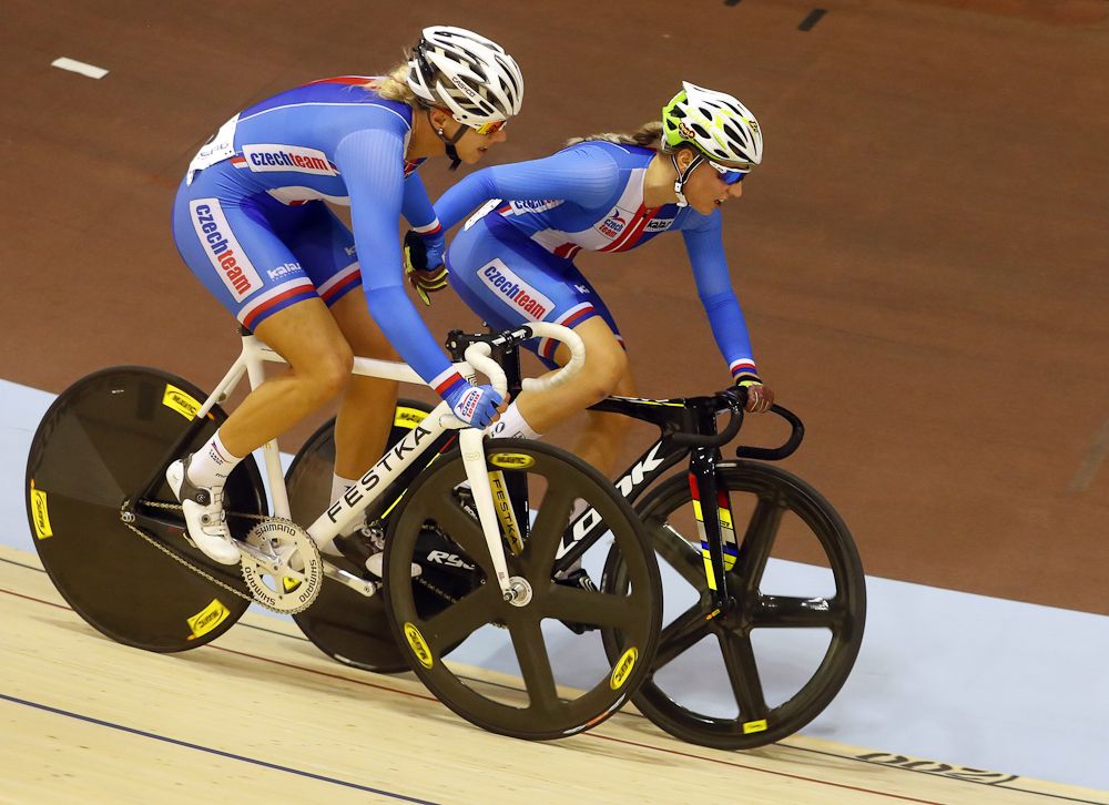 Czech Republic's Lucie Hochmann and Ema Kankovska in the Madison
