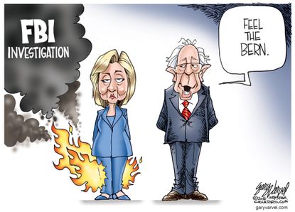 Political Cartoon U.S. Hillary Bernie