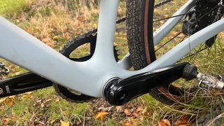 Close up of bottom bracket/chainstay area on bike