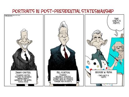 Political cartoon post-presidential success