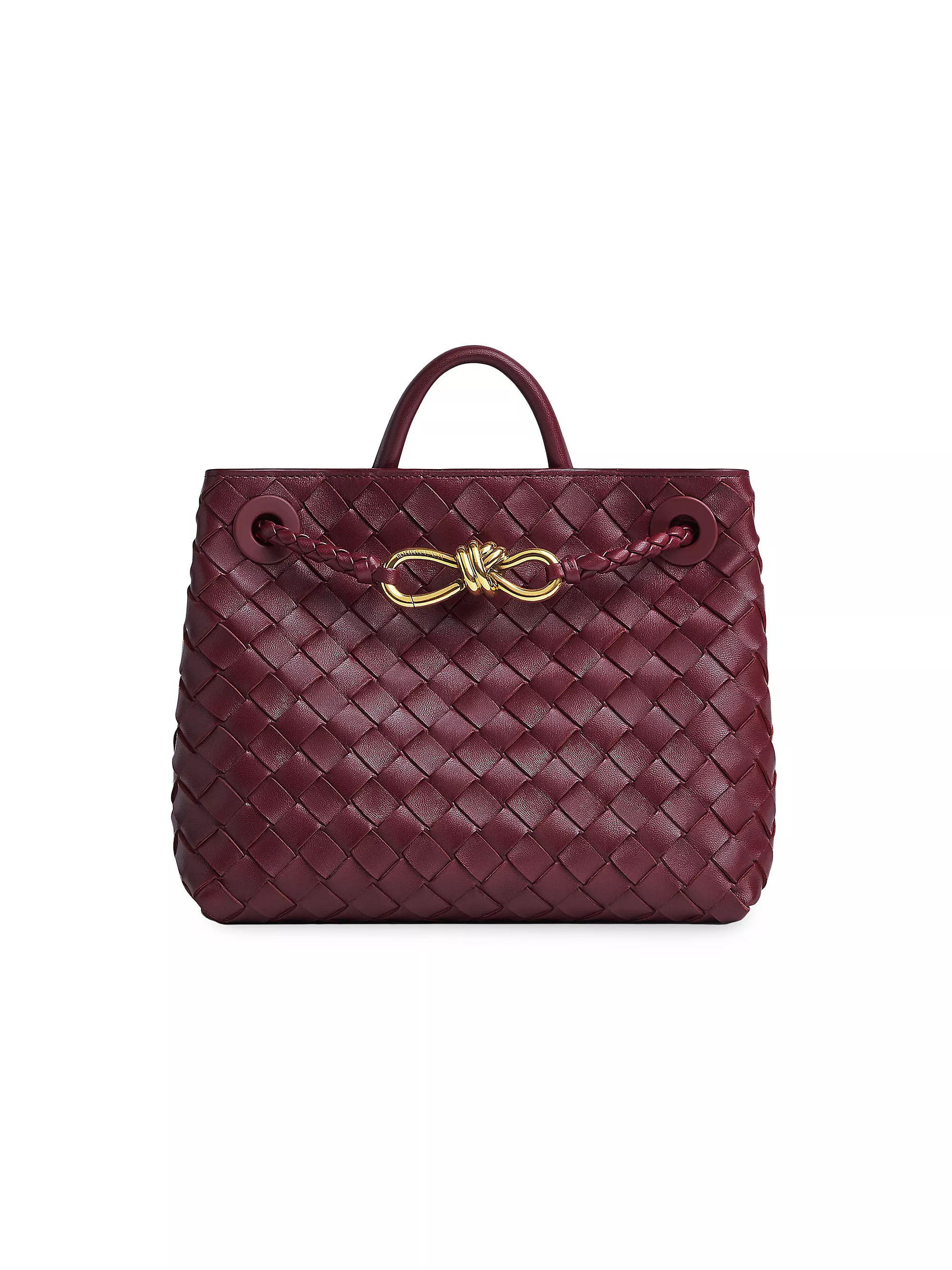 Small Andiamo Intrecciato Leather Top-Handle Bag