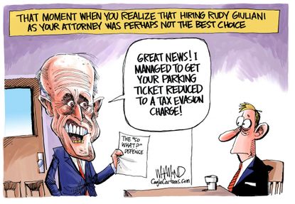 Political cartoon U.S. Trump Rudy Giuliani lawyer Russia investigation