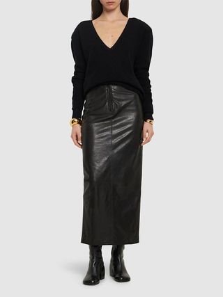 Leather Long Skirt - Bally - Women - Black - 38 It