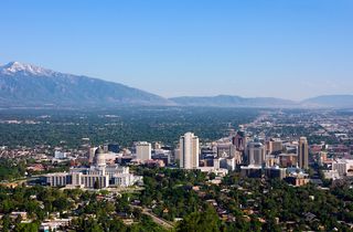 The skyline of Salt Lake City, Utah.