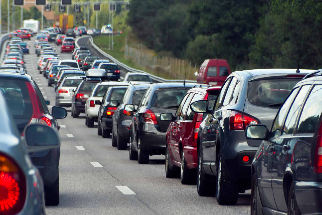 Cars in traffic jam