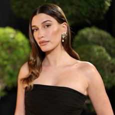 a close-up photo of Hailey Bieber