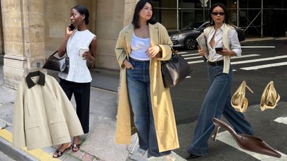 Three women wearing spring-ready outfits