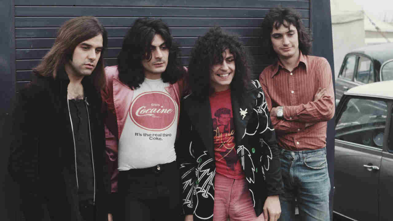 T.Rex posing for a photograph at the Weeley festival