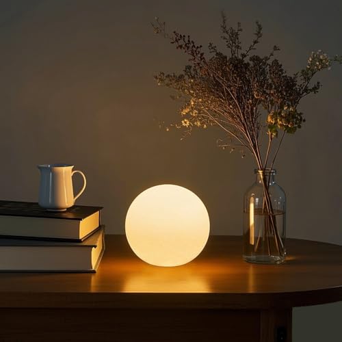 Copu Led Ball Light, 6-Inch Glowing Orb Light, Rechargeable Globe Lamp, Dimmable Mood Light W/remote, Waterproof Ambient Lighting Lamp for Desk Bedroom Bathroom Patio