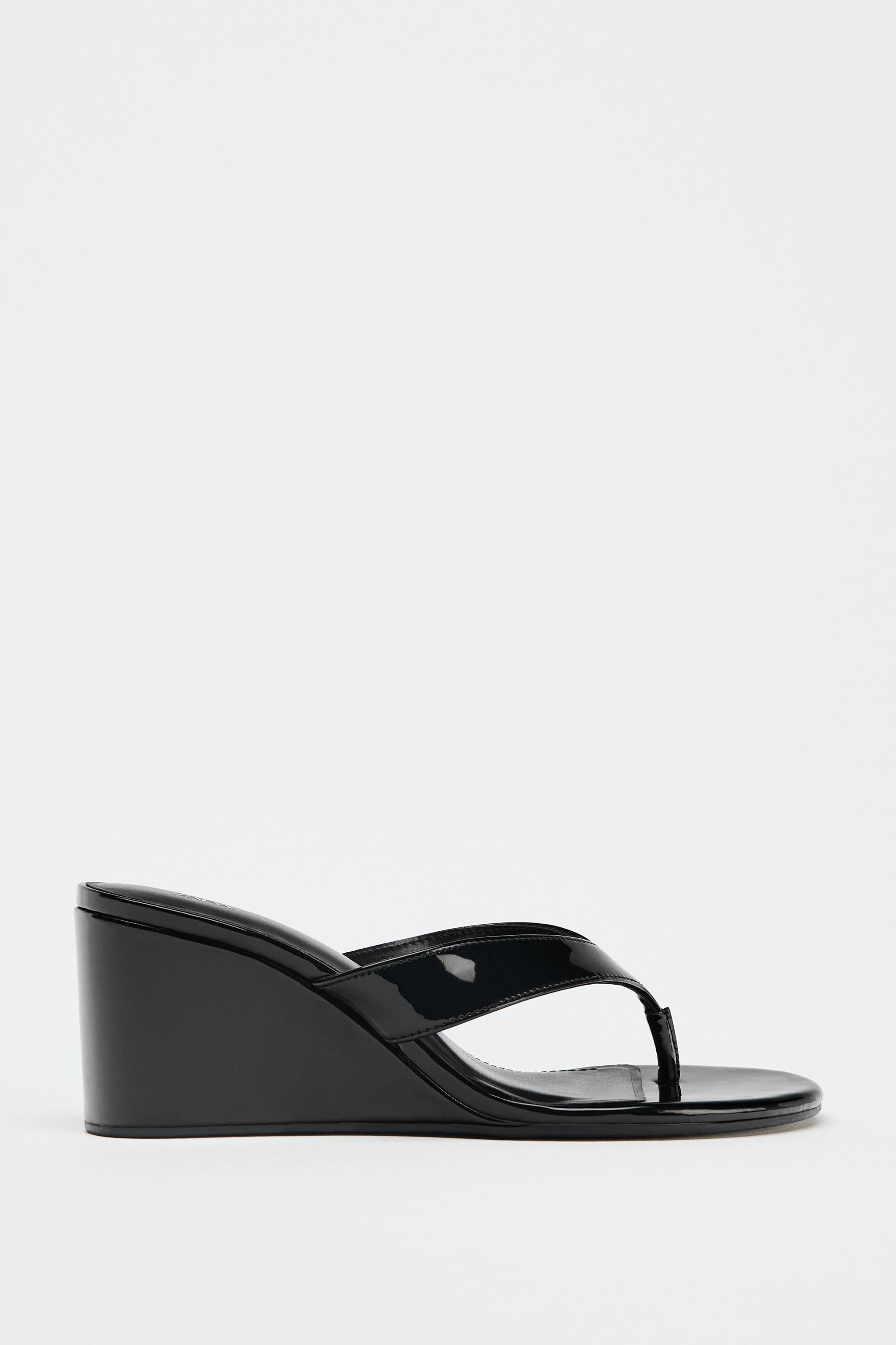 Patent Wedge Sandals