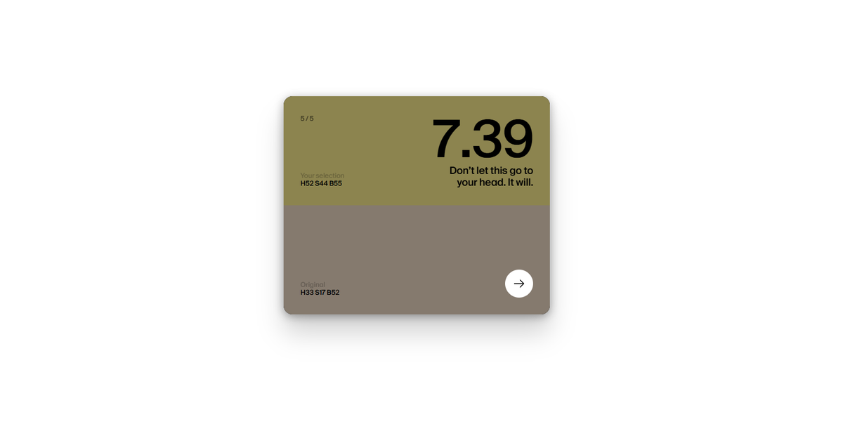 Dialed.gg colour test panels