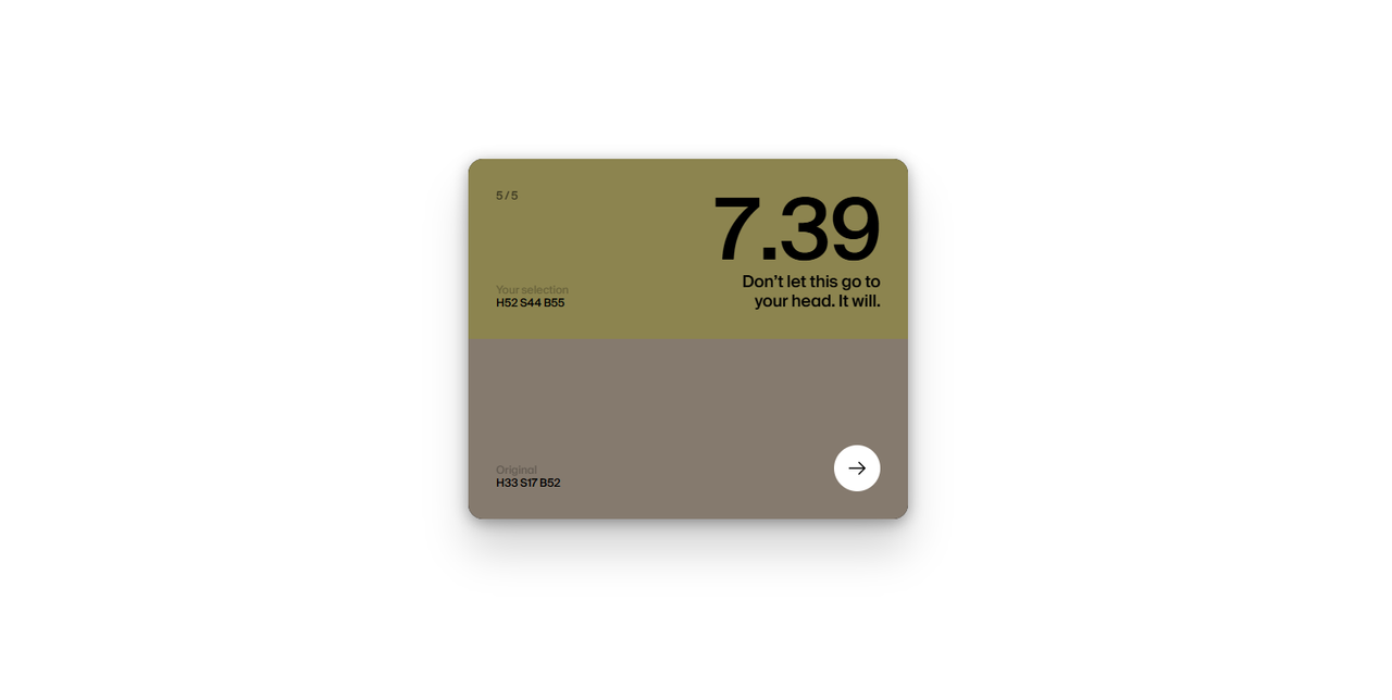 Dialed.gg colour test panels