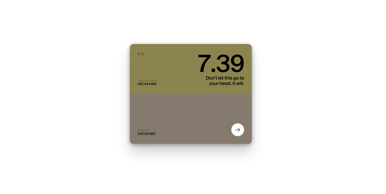 Dialed.gg colour test panels