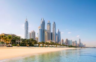 Dubai’s skyline view from One&Only Royal Mirage’s beach