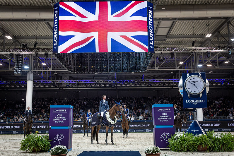 Ben Maher and Dallas Vegas Batilly in the World Cup prizegiving