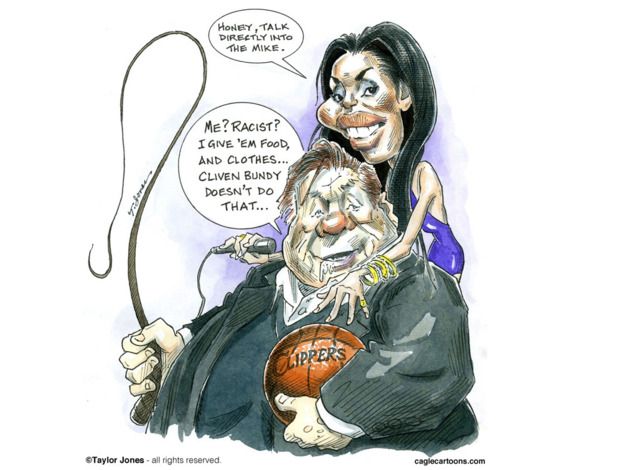 Editorial cartoon Donald Sterling girlfriend