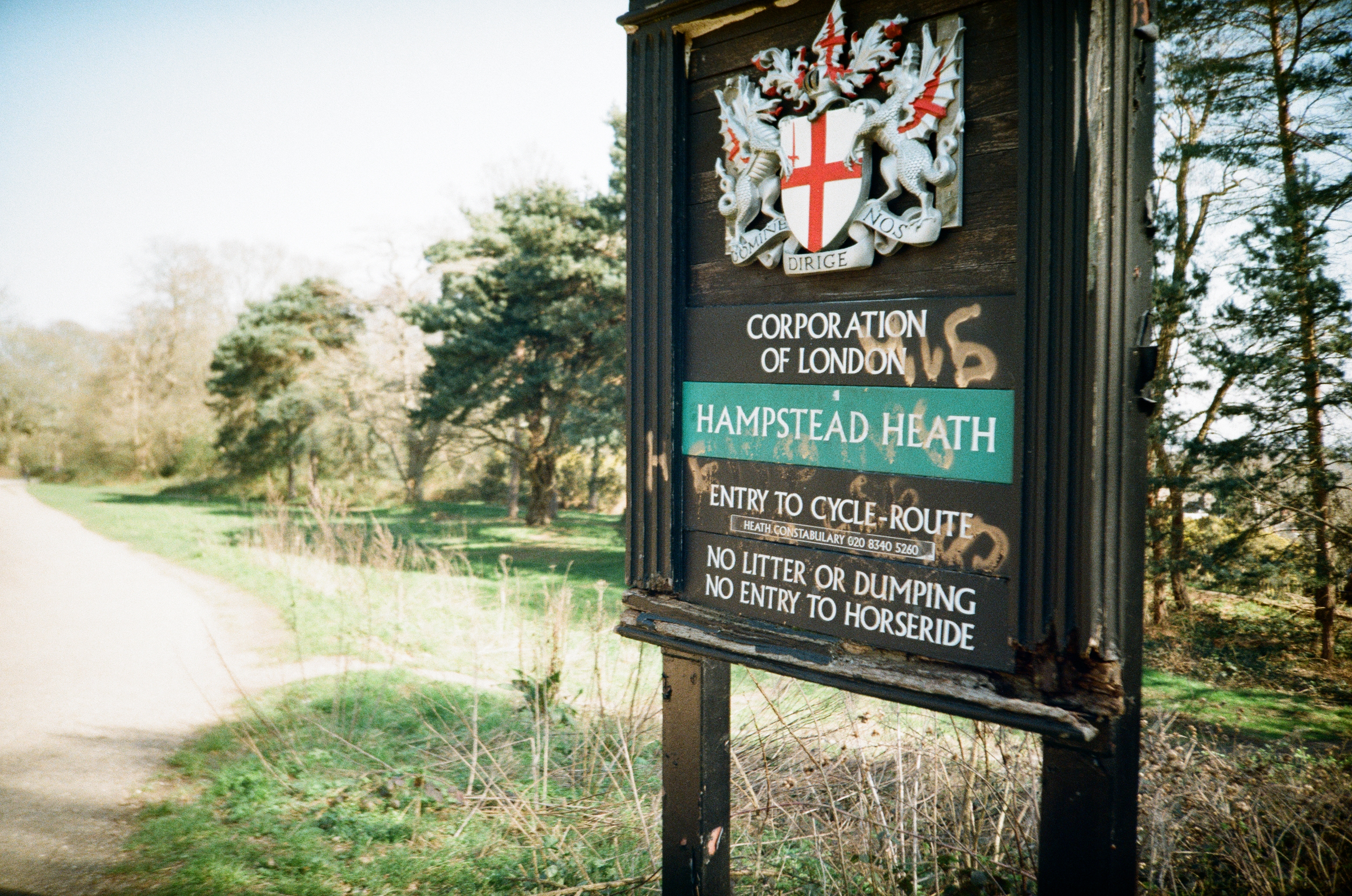 Scan of Lomo MC-A photograph taken on Kodak ColorPlus 200, showing scenes from London's Hampstead and Camden